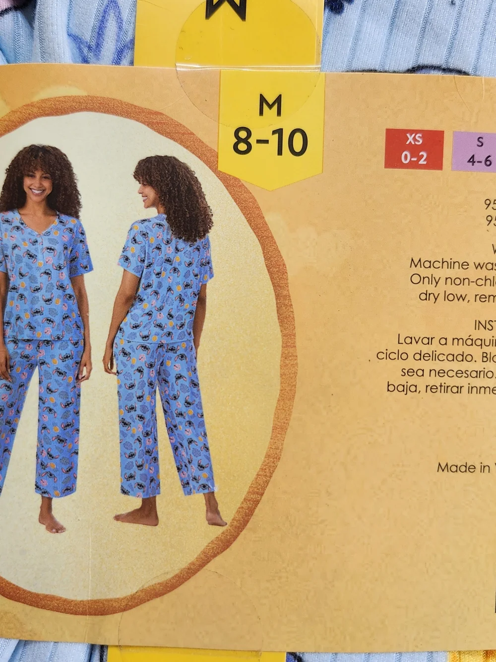 Disney Womens Medium 8-10 Stitch 2-Piece Pajama Set - New - Picture 4 of 12
